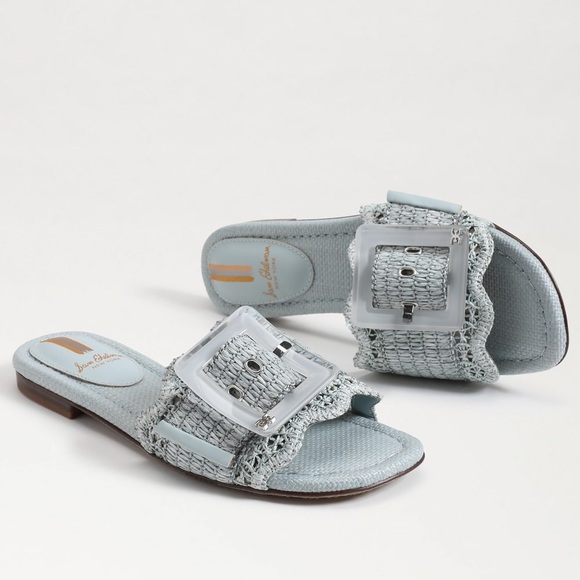 Sam Edelman Bambi Slide Raffia Buckle Sandal Size‎ 8 - Picture 2 of 10